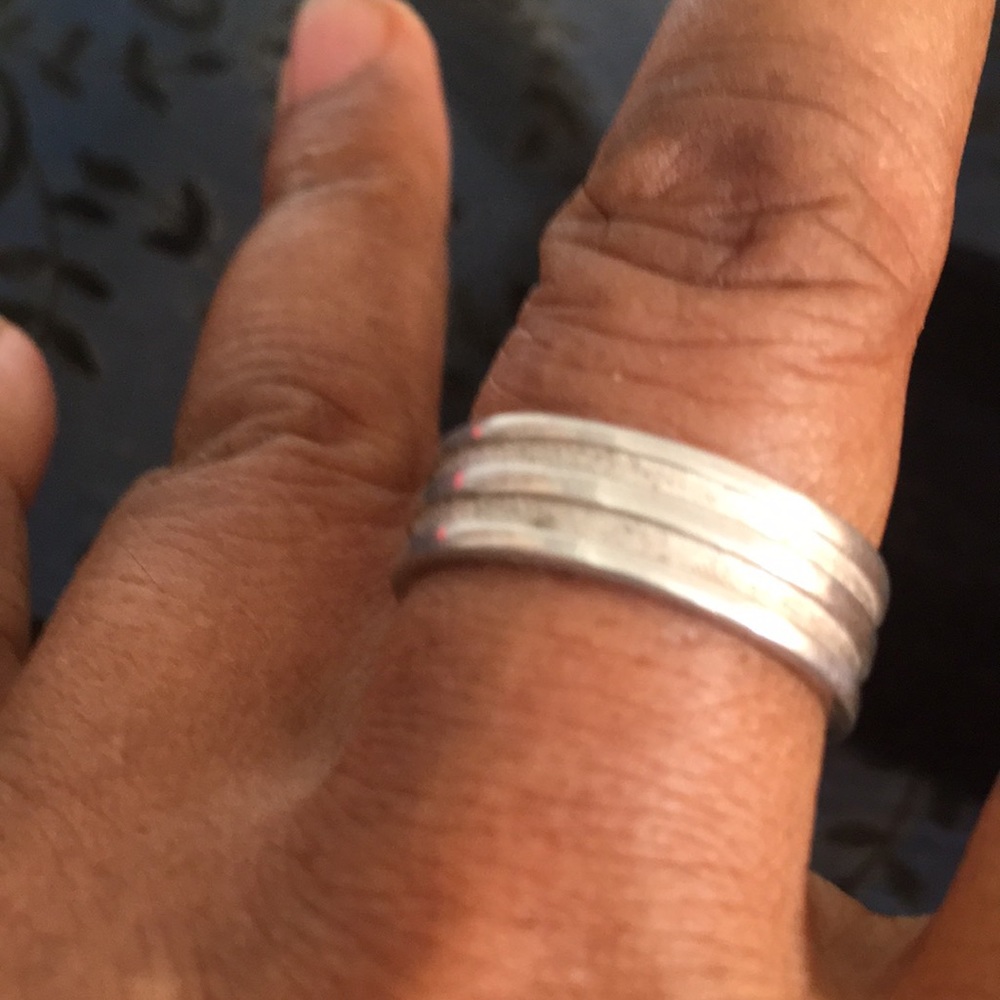 Ring Band Fluted Sterling Silver 925 Hallmark Sz 9